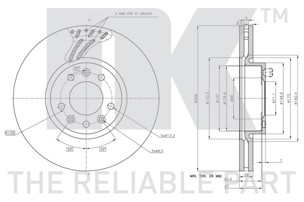 NF PARTS Bremžu diski 311961NF